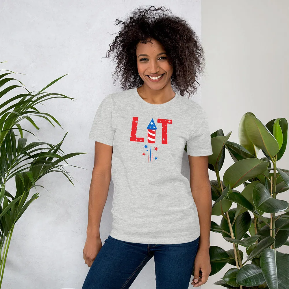 4th of July Red White & Blue LIT Short Sleeve Unisex T-shirt (4 Colors)