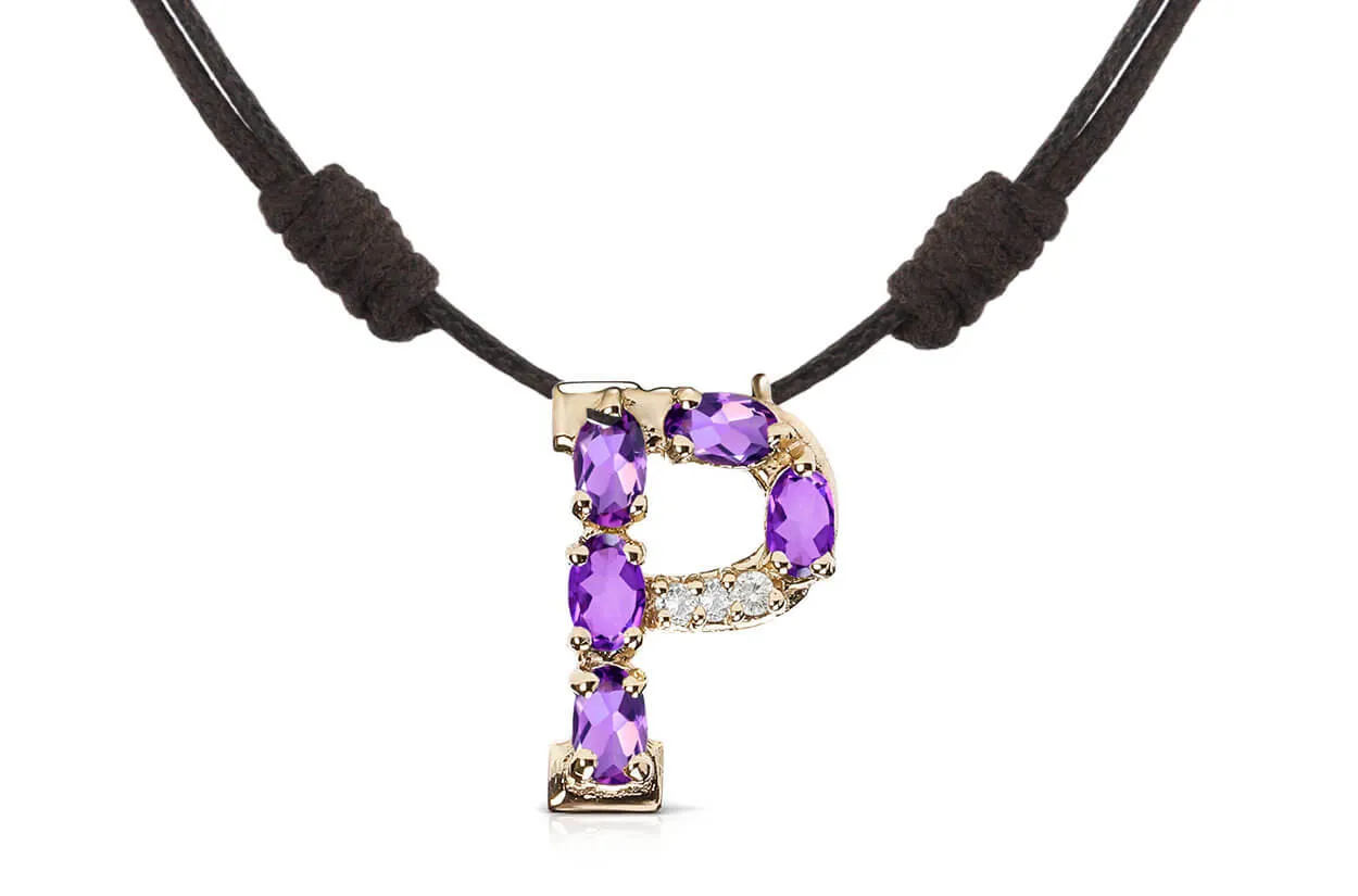 Pendant Letter P Initial 18kt Gold