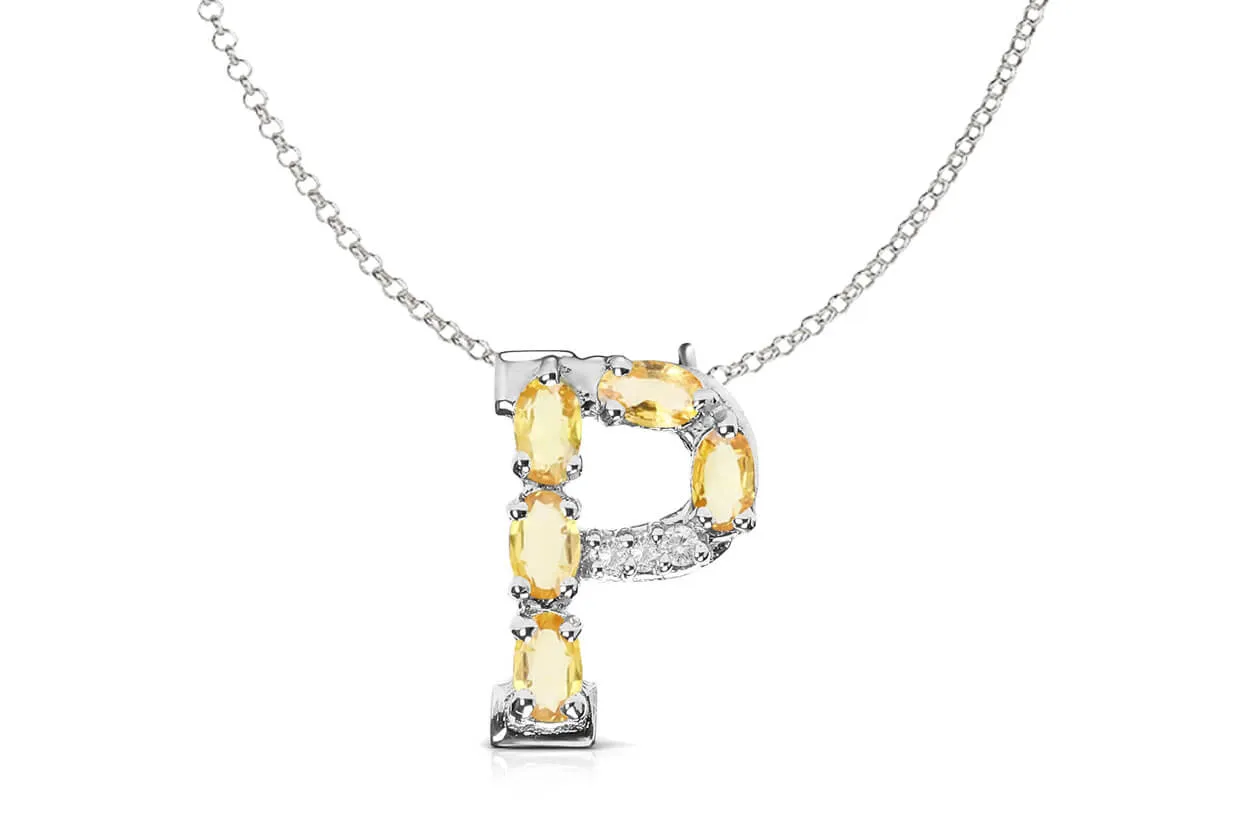Pendant Letter P Initial 18kt Gold