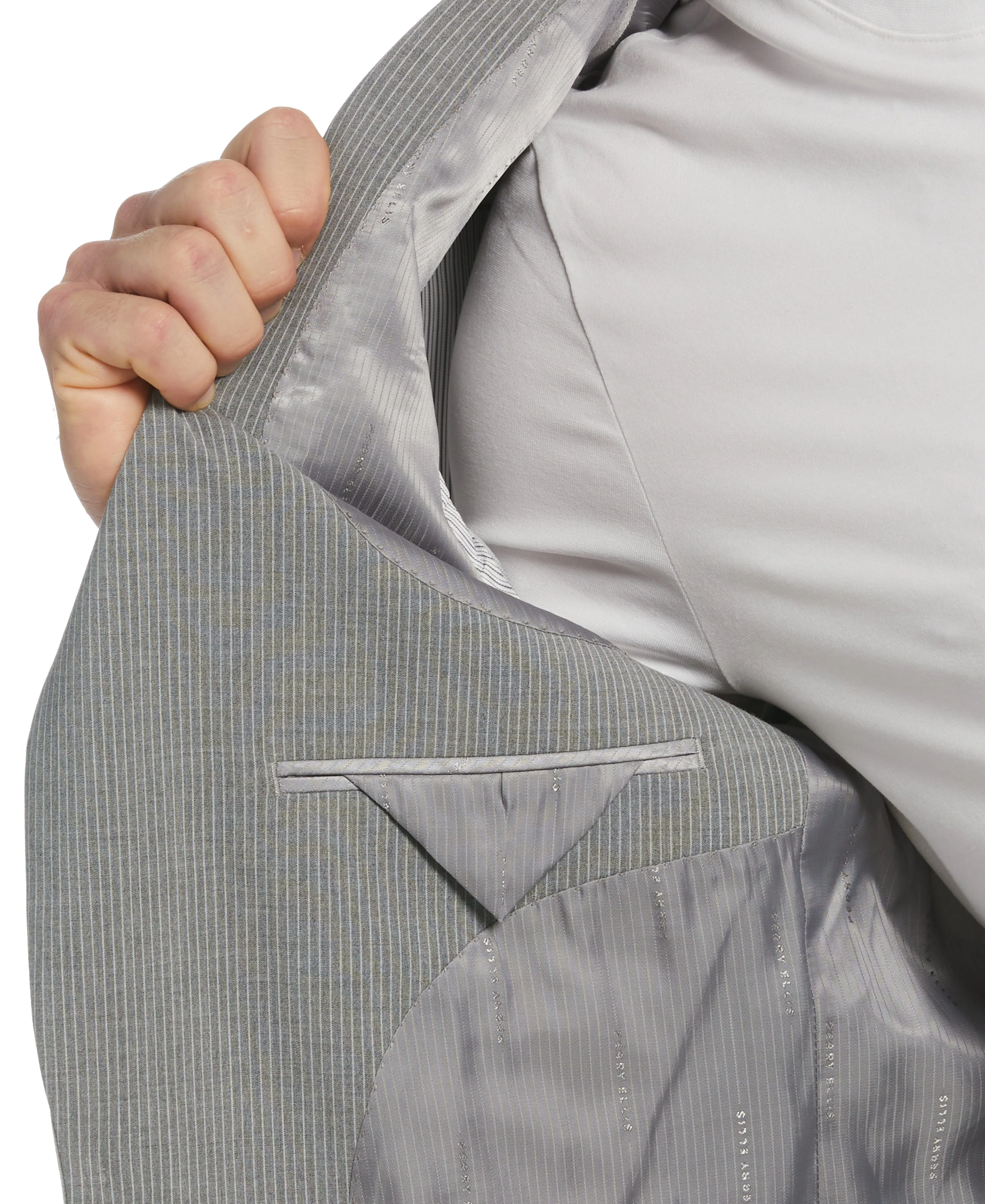 Slim Fit Grey Pinstripe Stretch Suit