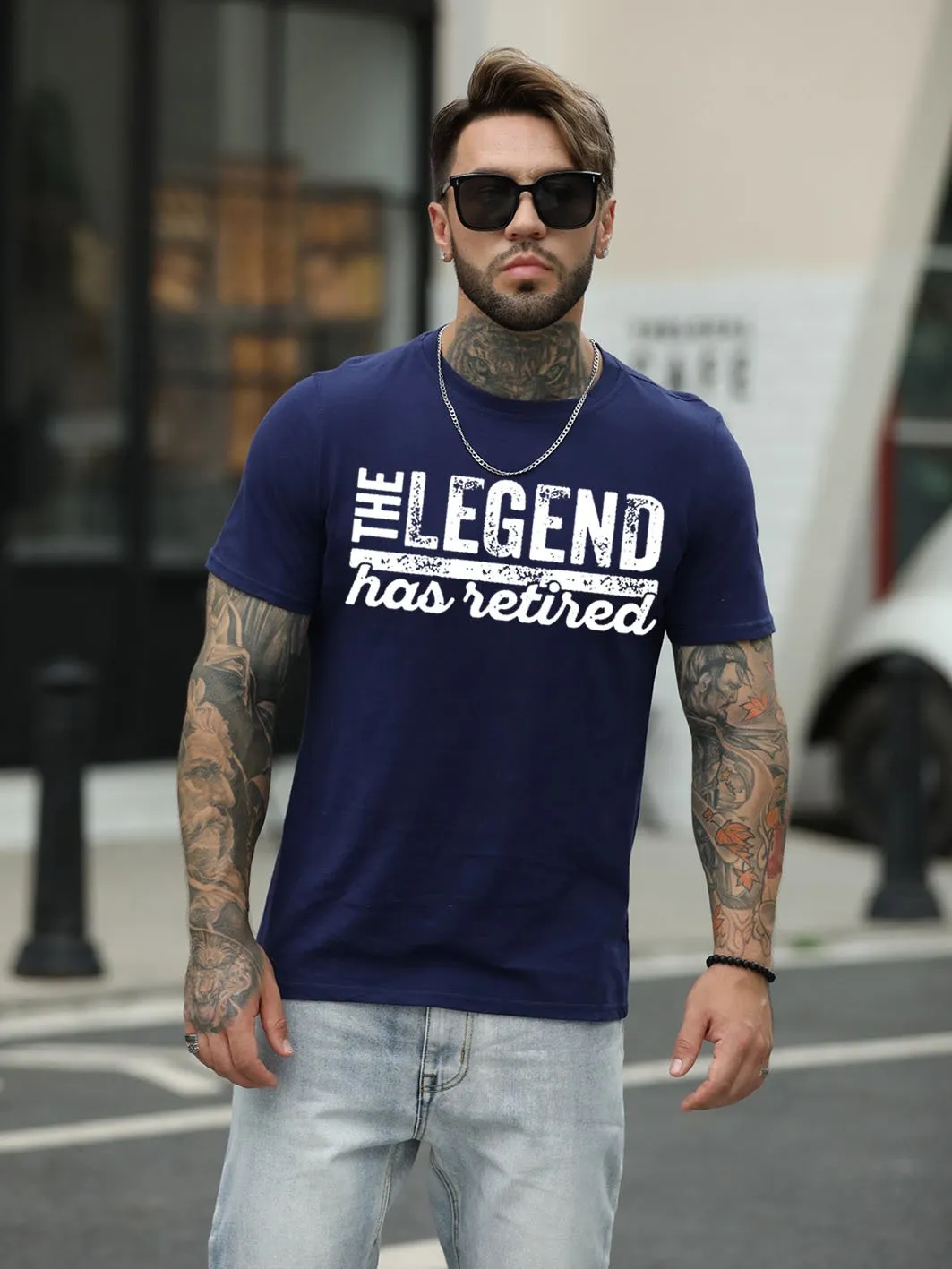 The Legend Has Retired Funny Saying Graphic T Shirt